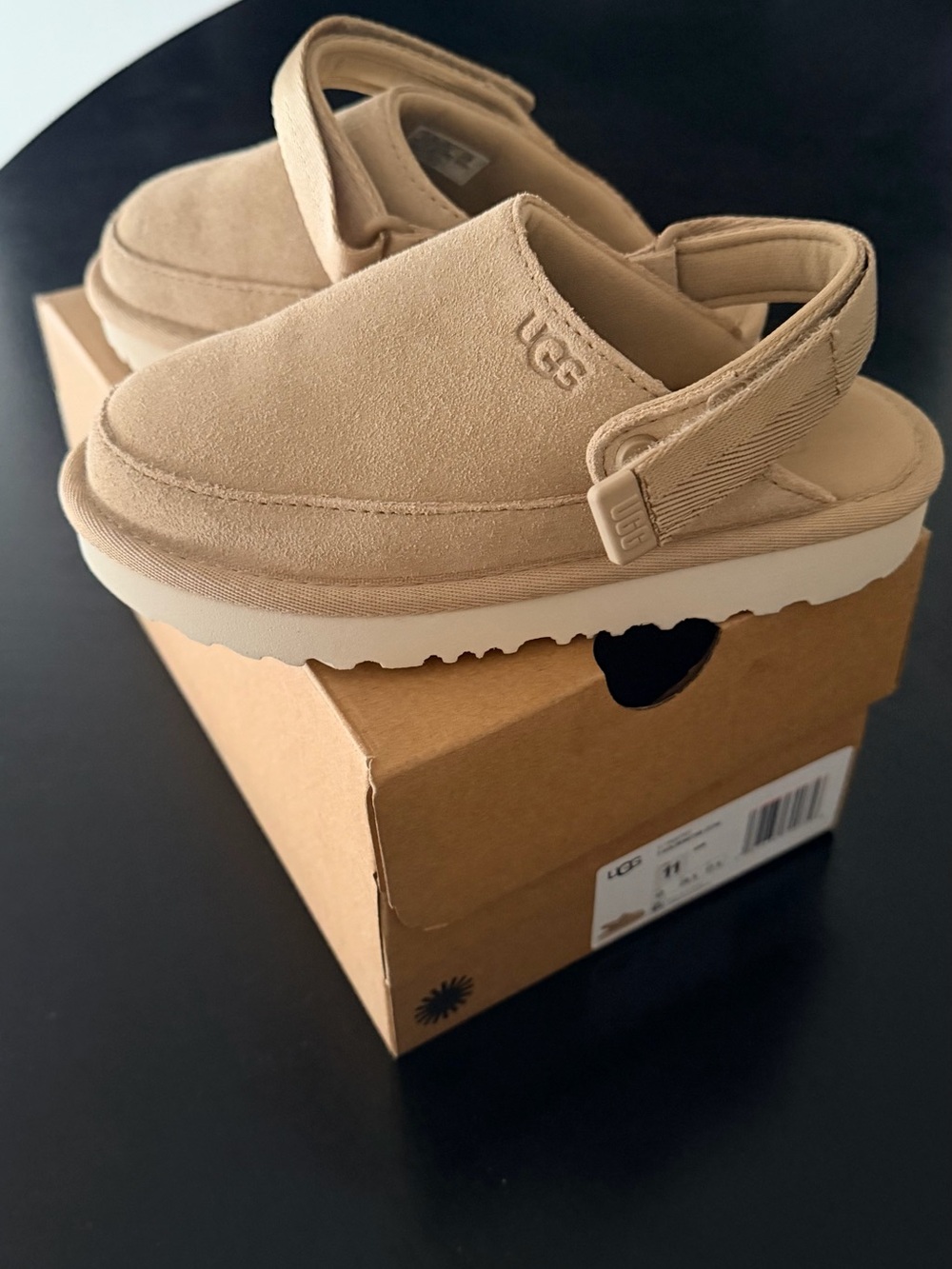 UGG Kids Slingback Clog in Beige Tan